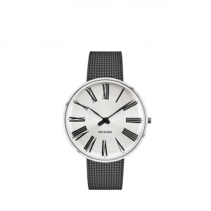 ARNE JACOBSEN Roman 40mm Sunray skive, grå mesh lænke