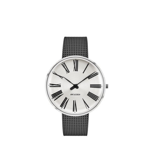 ARNE JACOBSEN Roman 40mm Sunray skive, grå mesh lænke