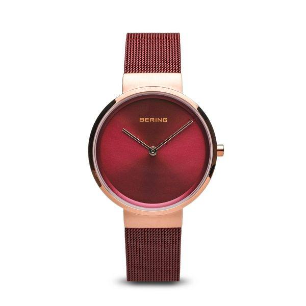BERING Classic dameur i farven rosaguld/rød 14531-363