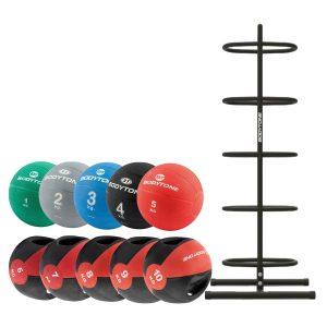 Bodytone Medicine Balls + Rack 1-10kg (55kg)