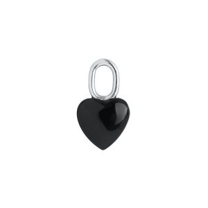 Maria Black Onyx heart sølv - 100802AG