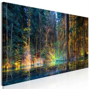 Tavla - Pond in the Forest (1 Part) Narrow (120 x 40 cm)