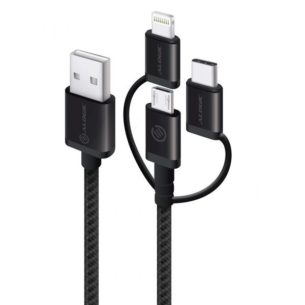 ALOGIC 3-in-1 Charge & Sync Combo Cable - Micro USB/Lightning/USB-C 30cm