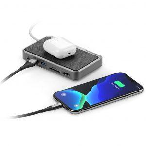 ALOGIC Ultra USB-C Dock WAVE - Qi oplader, power bank og USB-C hub, 3-i-1