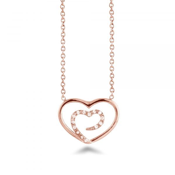 ANNEBRAUNER Heart Rose/White - Heart with heart