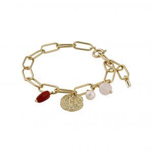 Armbånd : Warmth : Guldbelagt : Brun