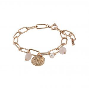 Armbånd : Warmth : Rosaguld belagt : Rosa