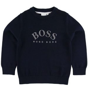 BOSS Bluse - Strik - Navy m. Logo