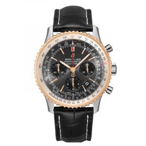Breitling Navitimer B01 Chronograph 43 herreur i stål/guld med krokodillerem