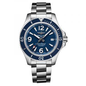 Breitling Superocean Automatic 42 herreur med blå skive og stållænke