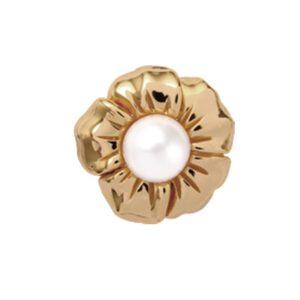 Christina Charm til læderarmbånd Pearl Flower i forgyldt