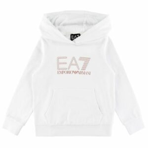EA7 Hættetrøje - Hvid m. Logo