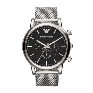 EMPORIO ARMANI LUIGI HERREUR MED CHRONOGRAF, STÅL MESHLÆNKE Ø46