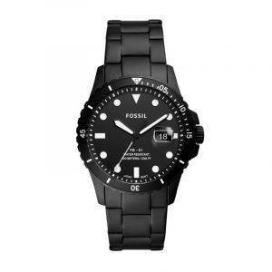 FOSSIL FB-01 dykker armbåndsur i sort stål med lænke