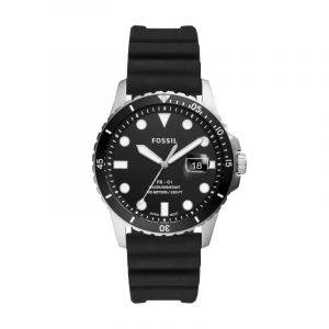 FOSSIL FB-01 dykker armbåndsur i sort stål med sort gummirem