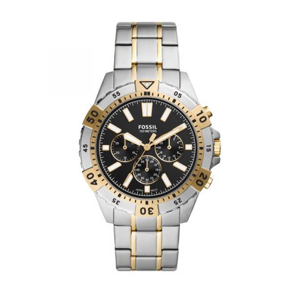 Fossil armbåndsur GARRETT CHRONO med sort skive og lænke