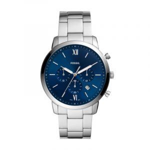 Fossil armbåndsur NEUTRA CHRONO med blå skive og lænke