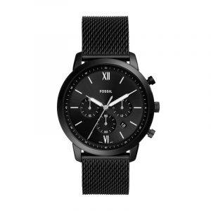 Fossil armbåndsur NEUTRA CHRONO med sort skive og sort mesh lænke