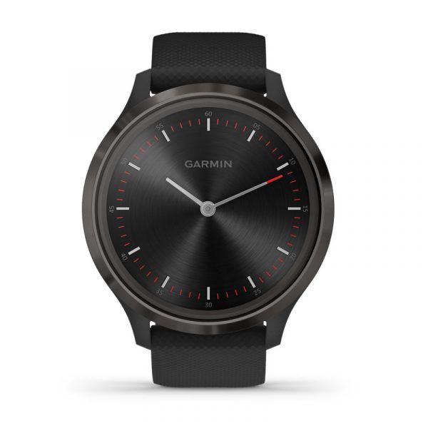 Garmin Vivomove 3 smartwatch armbåndsur i sort stål med sort silikonerem