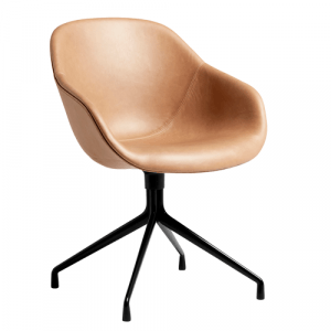 HAY About A Chair (AAC121) - Cognac Læder - Sort Drejestel