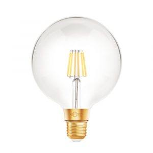 Homeo Smart Home WiFi lyspære Vintage rund 12,5cm klar (E27) 8W