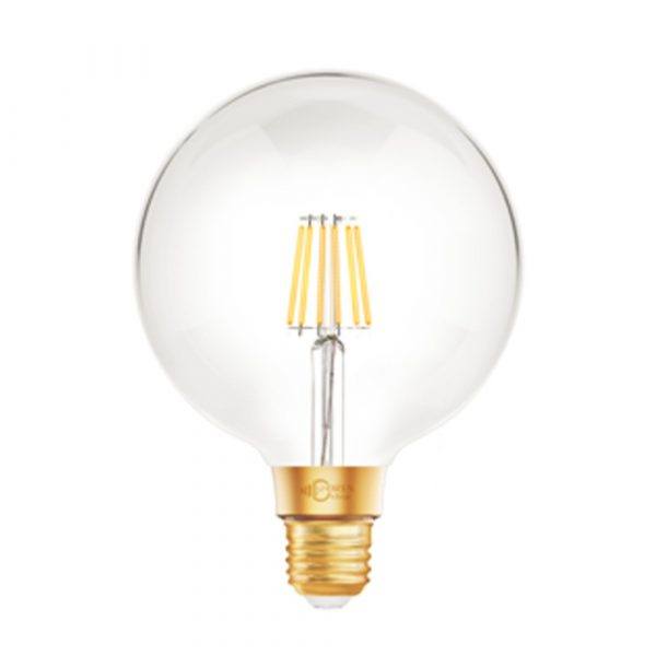 Homeo Smart Home WiFi lyspære Vintage rund 12,5cm klar (E27) 8W