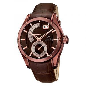 JAGUAR SPECIAL EDITION ARMBÅNDSUR I BRUN/ROSA STÅL MED LÆDERREM, DATO+UGEDAG