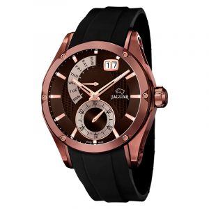 JAGUAR SPECIAL EDITION ARMBÅNDSUR I ROSA STÅL MED MØRK SKIVE DATO+UGEDAG