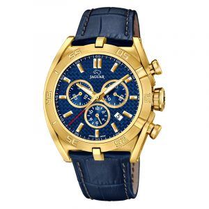 JAGUAR Special Edition 2017 chrono armbånsdur i guldfarvet stål med blå skive og rem