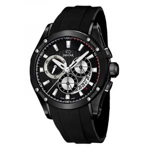 JAGUAR Special Edition chrono armbåndsur i sort stål med sort skive