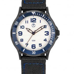 Jeweltime børneur sort med hvid skive