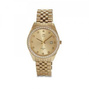 Jeweltime smykke dameur i guld double med krans af Zirkonia