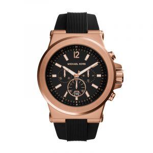 Michael Kors Dylan herreur i kobberfarve med chronograph og gummirem