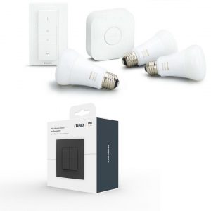 Niko lysdæmper Antracit & Philips Hue White Ambience Starter Kit
