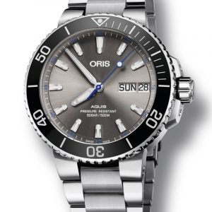 ORIS AQUIS BIG DAY DATE HAMMERHEAD automatik armbåndsur med lænke Limited Edition 1811/2000