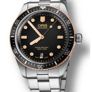 ORIS DIVERS HERRITAGE 65 BRONZE Ø40 automatik armbåndsur med sort skive med lænke