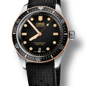 ORIS DIVERS HERRITAGE 65 Ø40 automatik armbåndsur med bronze urkrans og sort gummirem