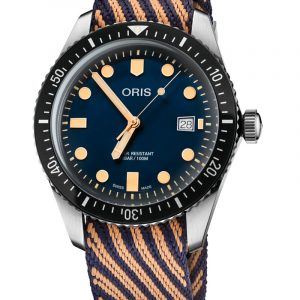 ORIS DIVERS HERRITAGE 65 RECYCLED STRAP AUTOMATIK ARMBÅNDSUR MED BLÅ SKIVE