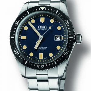 ORIS DIVERS HERRITAGE 65 automatik armbåndsur med blå skive med lænke