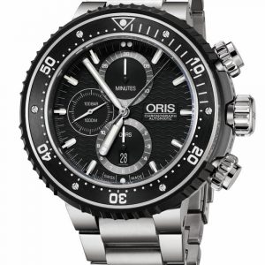 ORIS PRODIVER automatik chronograph dykkerur i titanium med lænke og sort gummirem
