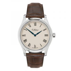 Ole Mathiesen 1919 Heritage Ø40 mm armbåndsur beige skive med romertal, stål
