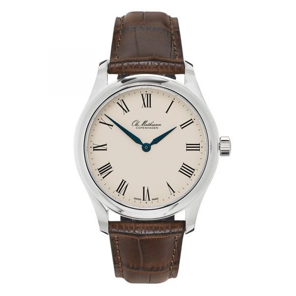 Ole Mathiesen 1919 Heritage Ø40 mm armbåndsur beige skive med romertal, stål