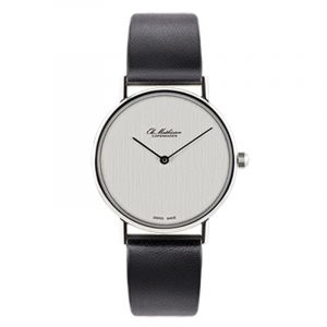 Ole Mathiesen Classic Ø28 mm armbåndsur, sølvfarvet skive
