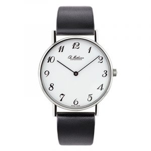 Ole Mathiesen Classic Ø35 mm armbåndsur hvid skive, stål