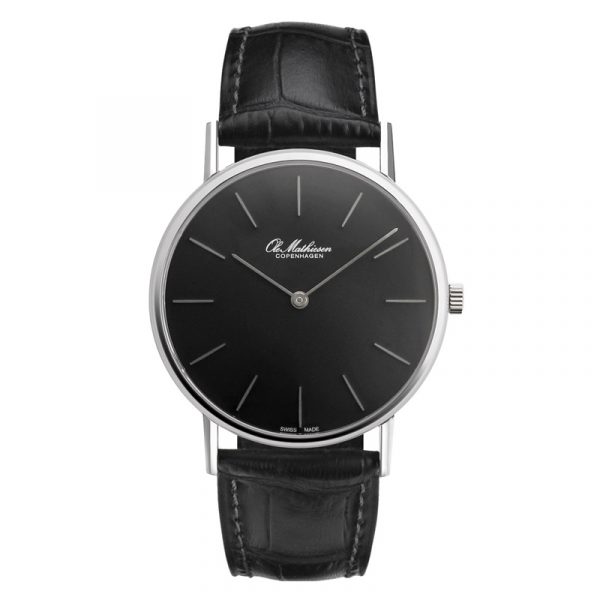 Ole Mathiesen Royal Marine Ø37 mm armbåndsur sort skive, stål