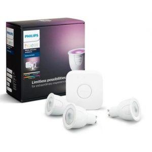 Philips Hue Color 6W GU10 3-pack + Bridge