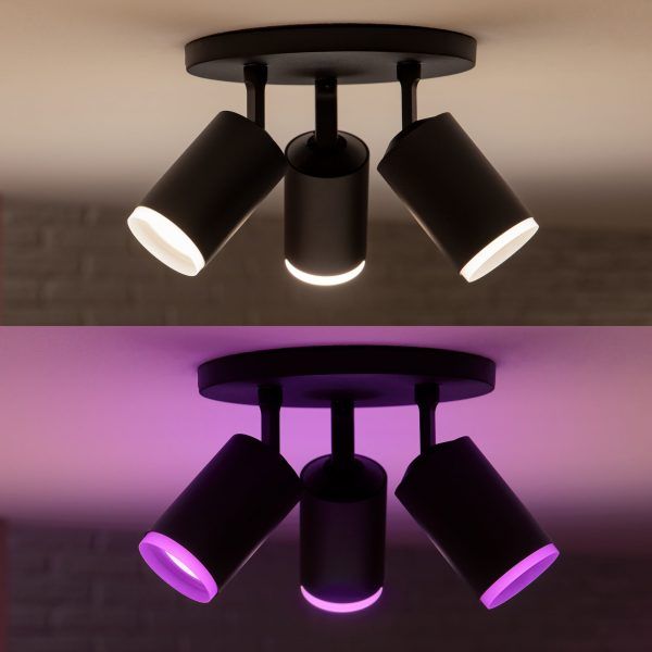 Philips Hue Fugato plate/spiral black 3x5.7W 230V