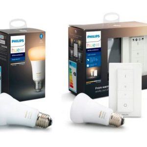 Philips Hue tilbudspakke - 8,5W White Ambiance E27 dimmerkit + 8,5W White Ambiance E27 pære