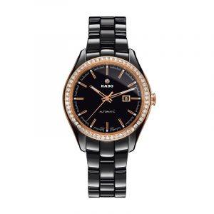 RADO Hyperchrome dameur med diamanter - sort lænke - Automatic