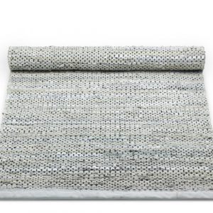 Rug Solid læder tæppe - 60x90 - Light Grey